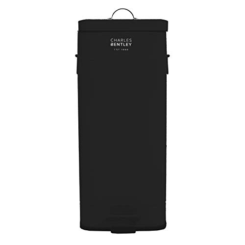 Charles Bentley Retro Cuisine Pédale Poubelle en Noir Square - Entièrement Assemblé - 30L