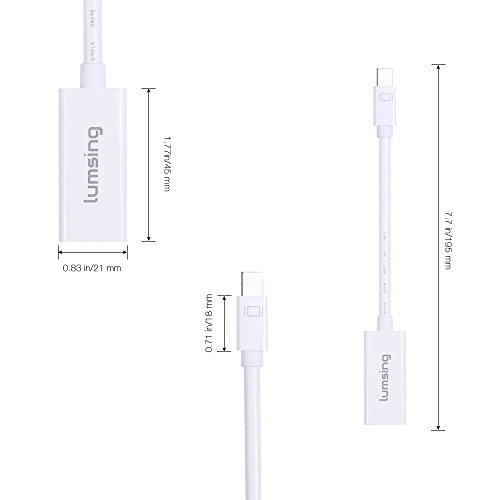 Lumsing Mini Displayport (Thunderbolt-Port kompatibel) Mini-DP 1.2 zu HDMI 1.4-Adapter für Mac Book, Imac und mehr, DP v1.2 Unterstützung 4Kx2K 6ft / 1.8M in Schwarz - 5