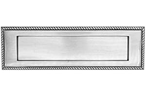 INFINITY DECOR Buzón de latón macizo con resorte pesado de 25,4 x 7,6 cm, estilo georgiano en latón, cromo y acabado satinado (cromo satinado)