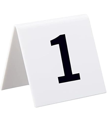 Garneck Tischnummern 10er Set Acryl - Doppelseitig, Gelb, 6.3x5.5 Cm Für Restaurant & Partys