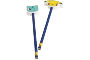 My sweety pop – Set di 2 matite con gomma Pokemon per ragazzo – asilo – asilo – scuola – forniture scolastiche – idea regalo – disegno – colorazione