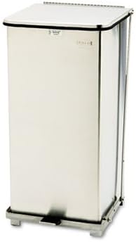 Heavy-Duty Step-On Trash Can, Steel, Defenders, 24 Gal Plastic Liner, Stainless URIST24SSPL