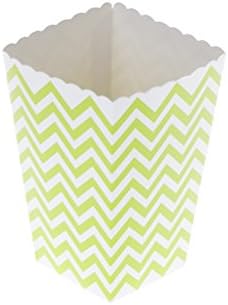 WuliRose 12 Pcs/Set Popcorn Chicken Bags Boxes French Fries Holder Striped Food Favor Bags for Movie Party Festival Picnic,Green