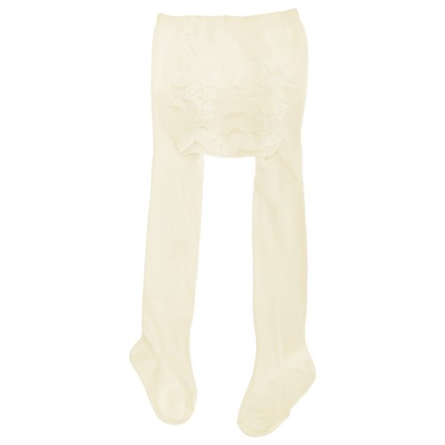 Baby Girls Frilly Cotton Tights With Elastane (One Pair) (0-6 Months) (Cream)