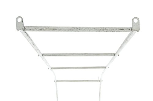 CLP Wand-Rankhilfe SIMON, Rosenbogen halbrund, Eisen Halbbogen zur Wandmontage, Größe wählbar, sehr stabil antik-weiß, 218 x 161 x 29 cm (H x B x T) - 5