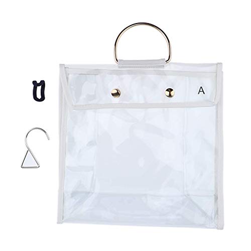 OIF Transparent Dust Bag Clear Purse Organizer Dustproof H& bag Wardrobe Hook Holder (5.9''12.6''13 '')