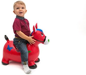 Inflatable bouncing, hopping ride on a toy horse , pump included.