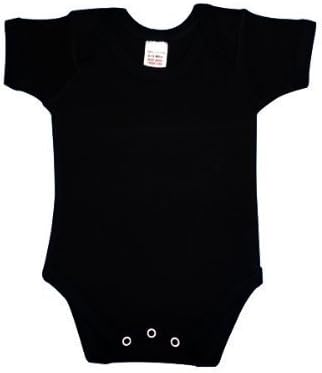 BabywearUK Body Vest Env Neck Short Sleeved - Black - 18-24 months - British Made