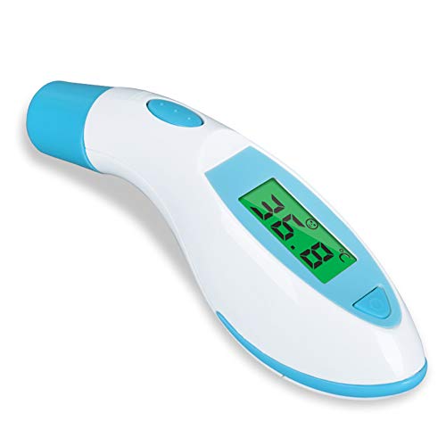 Preisvergleich Produktbild SLONG Baby Stirn-Ohr Thermometer-Digitales Medizinisches Infrarot-Thermometer Mit Thermoindikator CE Und FDA-Zulassung,Blue