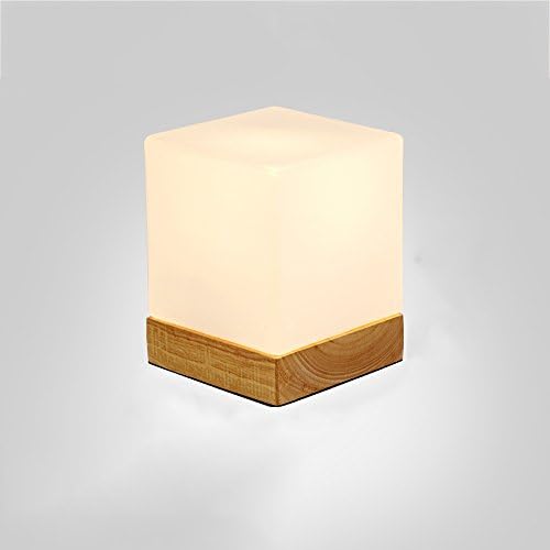 Solid Wood Desk Lamp-XCH Dazzling DL-E27 High Quality Glass Lampshade Rubber Solid Wood Base 110-240 Volts Voltage Creative Bedroom Bedside Decorative Lights Size High 6.7 Inches