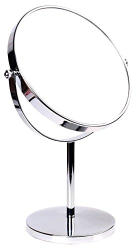 HIMRY Standspiegel 10x Vergrößerung, 8 inch, Kosmetikspiegel 360° drehbar. Verchromten Schminkspiegel Rasierspiegel Badzimmerspiegel, Zweiseitig: Normal+ 10fach Vergrößerung, KXD3108N-10x