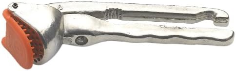 Garlic Press Crusher and Nut Cracker and Olive Pitter - All in One Tool - With Plastic Holes Cleaner