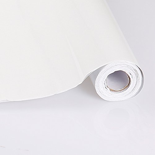 Auralum® PVC Klebefolie Dekofolie 0.61*5M Schränke Tapeten Möbelfolie Küchenfolie Selbstklebend für Küchenschränke Möbel Weiß - 4