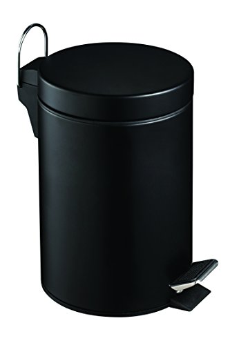 Premier Housewares - Cubo de Basura con Pedal (3 l, 26 cm x 17 cm x 23 cm), Color Negro
