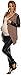 Happy Mama Women's Maternity Waterfall Cardigan Shrug Jacket Blazer Wetlook 098p (Cappuccino, 12/14)