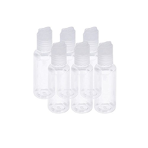 SelfTek 6Pcs 75ml Empty Refillable Bottle Portable Travel Transparent Press Bottles Cosmetic Makeup Bottles Container