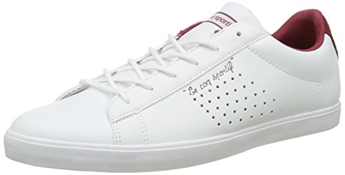 Le Coq Sportif Agate Lo, Basses Femme, Blanc (Optical White/Rouge Ruby W), 37 EU