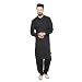 Sojanya (Since 1958), Black, Pathani Kurta Salwar with thread embroidery on neck, Cotton Blend RS.999.00