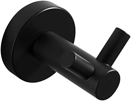 CASEWIND American Style Black Painted Finished Surface Wall Mounted Double Robe Hook Towel Hook Holder Solid Stainless Steel for Bathroom Kitchen