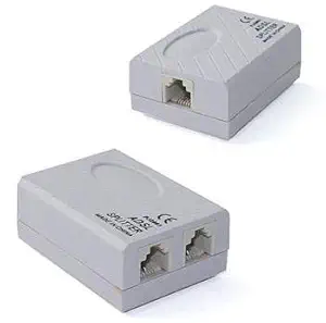 Mak World ADSL Splitter for Landline Telephone and Modem -1 Female Jack to 2 Female Jack Adaptor- (Pack of 2 Pcs)