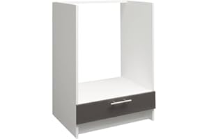 JD Greta Kitchen Base Oven Cabinet – 600mm – Base Kitchen Oven Unit (Without Worktop) - Dark Grey (Anthracite) Matt