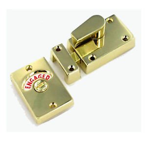 Polished Brass - SN Indicator Bolt with Vacant / Engaged Bathroom Toilet Door Lock