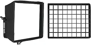 GVM Foldable Softbox Diffuser with Grid Beehive for RGB 1000D LED Video Light, Suitable for Studio Lighting, Portrait Photography, Video Lighting, Led Panel 11.8