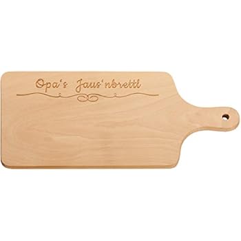 DwieDeko Frühstücksbrettchen Für Opa - Holzbrett Mit Gravur & Messer Geschenk