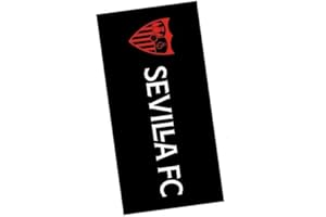Genérico Toalla Sevilla Fútbol Club 180x90cm Fondo Negro Letras Blancas Escudo Rojo
