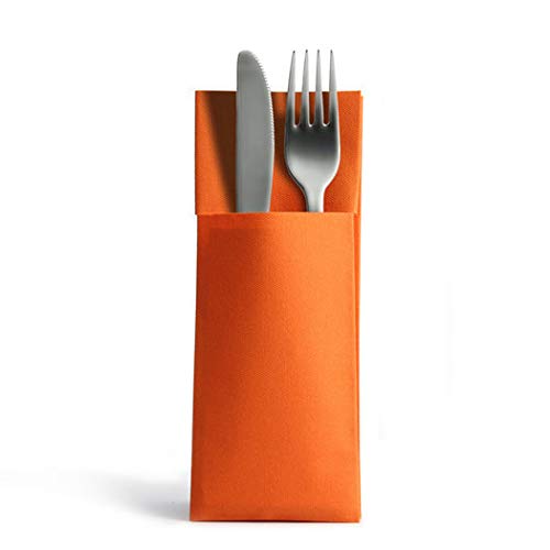 Preisvergleich Produktbild CHIC 50 Besteck-Servietten-Taschen orange Airlaid