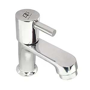 QUICK SILVER Delta Brass Pillar Cock Tap (Chrome Finish, Medium)