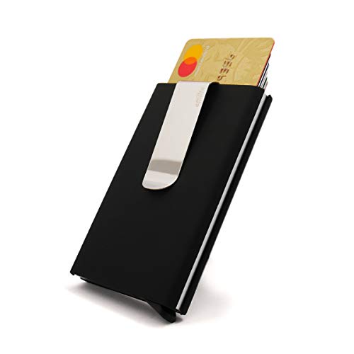 Effilife Porte-Carte Bancaire, L'ambitieux, Anti-RFID avec Ejection Automatique jusqu'à 6 Cartes de Crédit, Homme, Noir.