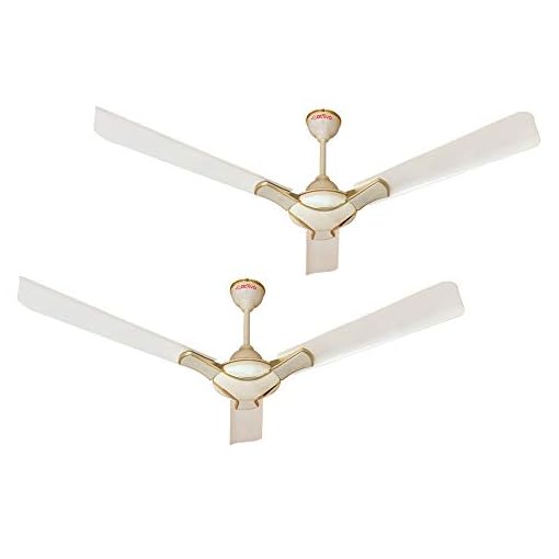 ACTIVA Corolla 1200mm Ceiling Fan, 390 RPM High Speed Air Delivery, 50 Watt Cooper Winding Motors, Anti Dust Coating, Less Noise, Large Sweep, 2 Years Warranty, Pack of 2 (Pearl Ivory)