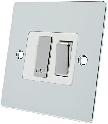 Alliance ElectricalAlliance Electrical FPCSFSWC Polished Chrome Flat Spur White Insert Metal Rocker Switch-13 Amp Switched Fused Connection Unit, 240 V