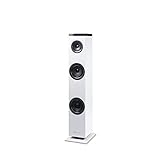 Torre de sonido con Bluetooth y 30 W de potencia, que optimiza el espacio en cada rincón de tu hogar
