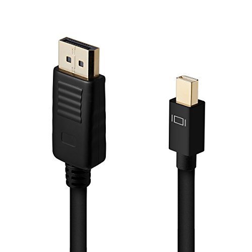 Mini DP auf DP Kabel, 1.8m Vergoldet Mini DisplayPort(Thunderbolt) auf Displayport(DP) Kabel(Schwarz) Konverter Adapter V1.2, 4K Resolution Unterstützte von SZCTKlink - 2