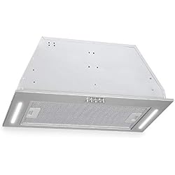 Klarstein Down Under Under • hotte aspirante • Encastré • 60cm • 590 m³/h d'air évacué • puissance moteur 190W en 3 niveaux • LED • acier inoxydable • 61 dB silencieux • kit de montage • argent