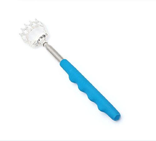 MA-on Stainless Steel Portable Hand Held Bear Claw Telescopic Back Scratcher Massager (Light Blue)