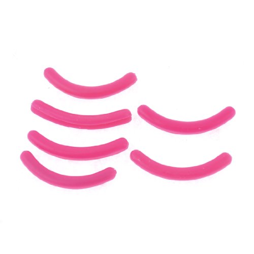 sourcingmap® 6 Pcs Fuchsia Elastic Rubber Makeup Refill Eyelash Curler Pad for Lady
