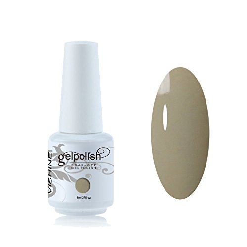 Vishine Soak-off Gel Polish Lacquer Nail Art UV LED Manicure Varnish 8ml Dark Khaki #176