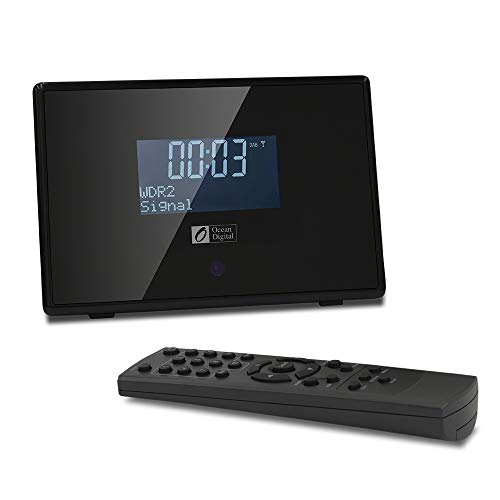 Ocean Digital DBA01B DAB/DAB+ / FM Digitale Radio Sintonizzatore con Ricevitore Bluetooth, 10 Stazioni Preimpostate, Jack di Uscita Audio da 3.5 mm, Display da 2.8" e Telecomando Radio Tavolo - Nero