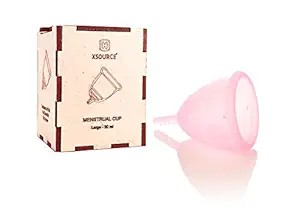 ORENAME Menstrual Cup, Reusable Period Cup - Ultra-Soft, Comfortable & Leak-Proof Medical Grade Silicone - Tampon and Pad Alternative and with wooden box (MEDIUM - 25ml)