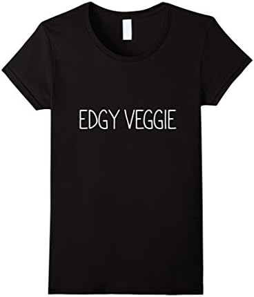 Women's Edgy Veggie vegan plant Animal eater Right activist T shirt Small Black