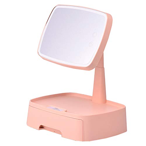 Preisvergleich Produktbild RRUII Schminkspiegel LED Desktop Multifunktionalen Intelligenten Sensor Aufbewahrungsbox Rotierenden ABS-Material,Pink