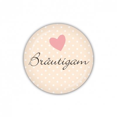 lijelove Button BU38-323, 'I do' Bräutigam, 38 mm Ø, apricot