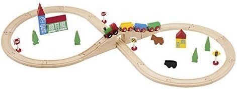 Maxim Enterprise Figure 8 Wooden Train Set - Thomas &amp; Friends/BRIO Compatible (37-Piece) by Wooden Tracks - Toys
