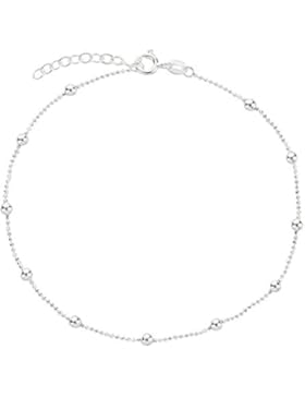 Fußkettchen, Fußkette aus 925 Sterling Silber als Fußschmuck für Damen und Mädchen, Länge 22 - 25cm, Modell 62