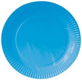 Assiette Round Cardboard Diameter 23 cm (Pack of 20) The Giant of the party, Turquoise, Ø 23 cm