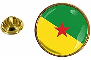 Akachafactory Pin Multicolore Drapeau Guyane Francaise Rond Cocarde