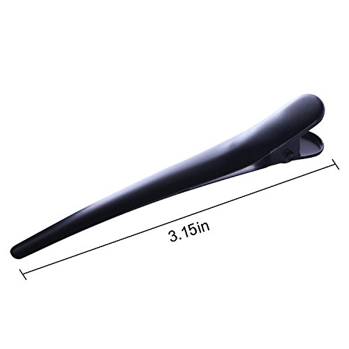 Mudder 10 Stück Haarspange Haar Klammer Ente Zähne Bögen Krokodil Haarspange, Metall, Schwarz - 3